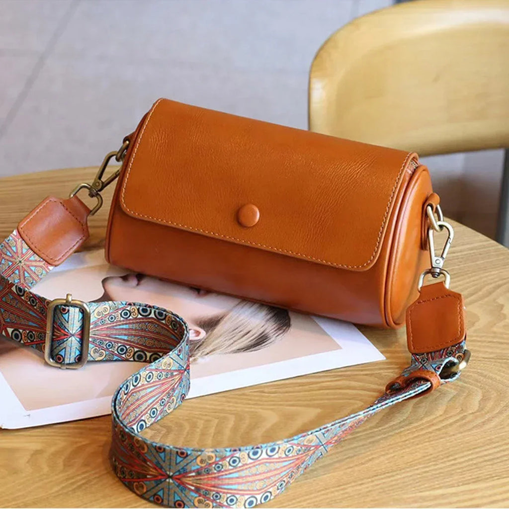 Bolsa de Ombro de Couro Retrô