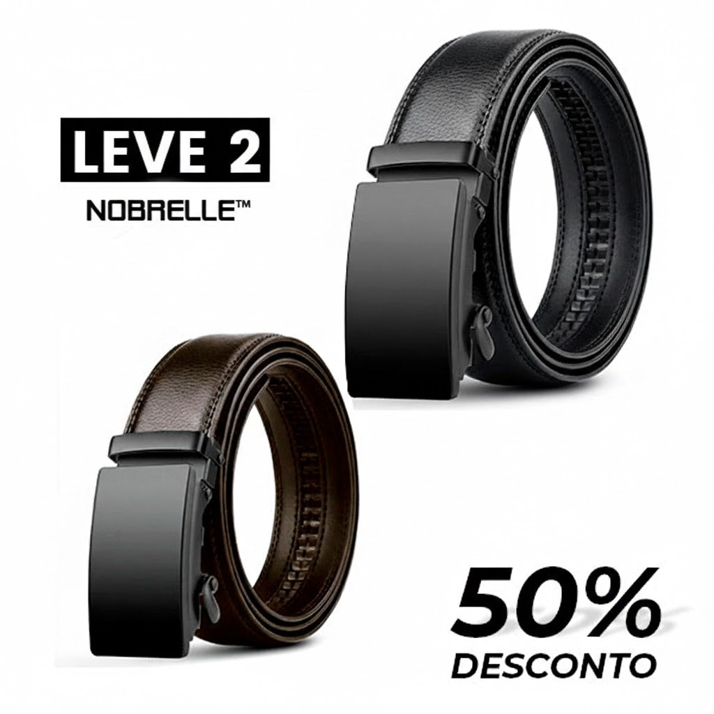 Cinto Couro Ajustável Sem Furos- Nobrelle™